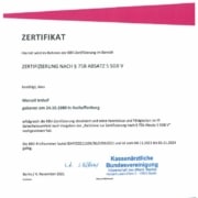 KBV Zertifikat Marcell Imhof § 75b Abs. 5 SGB V